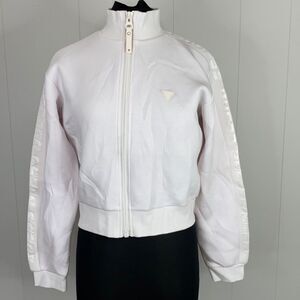 Guess Allie Logo-Striped Zippered Sweatshirt XL